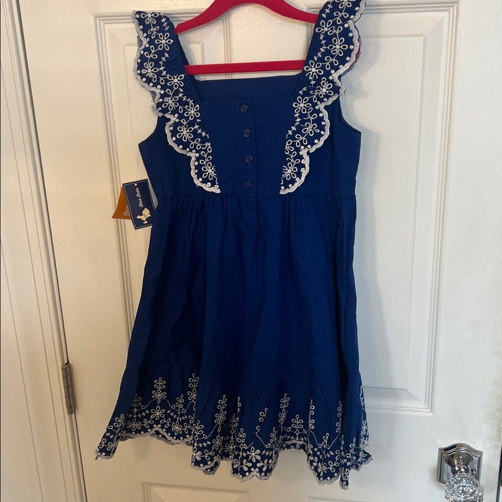 NEW Gymboree Blue Belle Royal Blue Dress with White Detailing - Picture 9 of 11